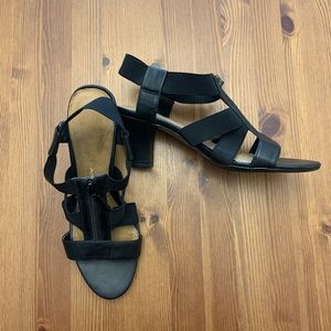Airstep Tamanna Black Zip Front Sandals